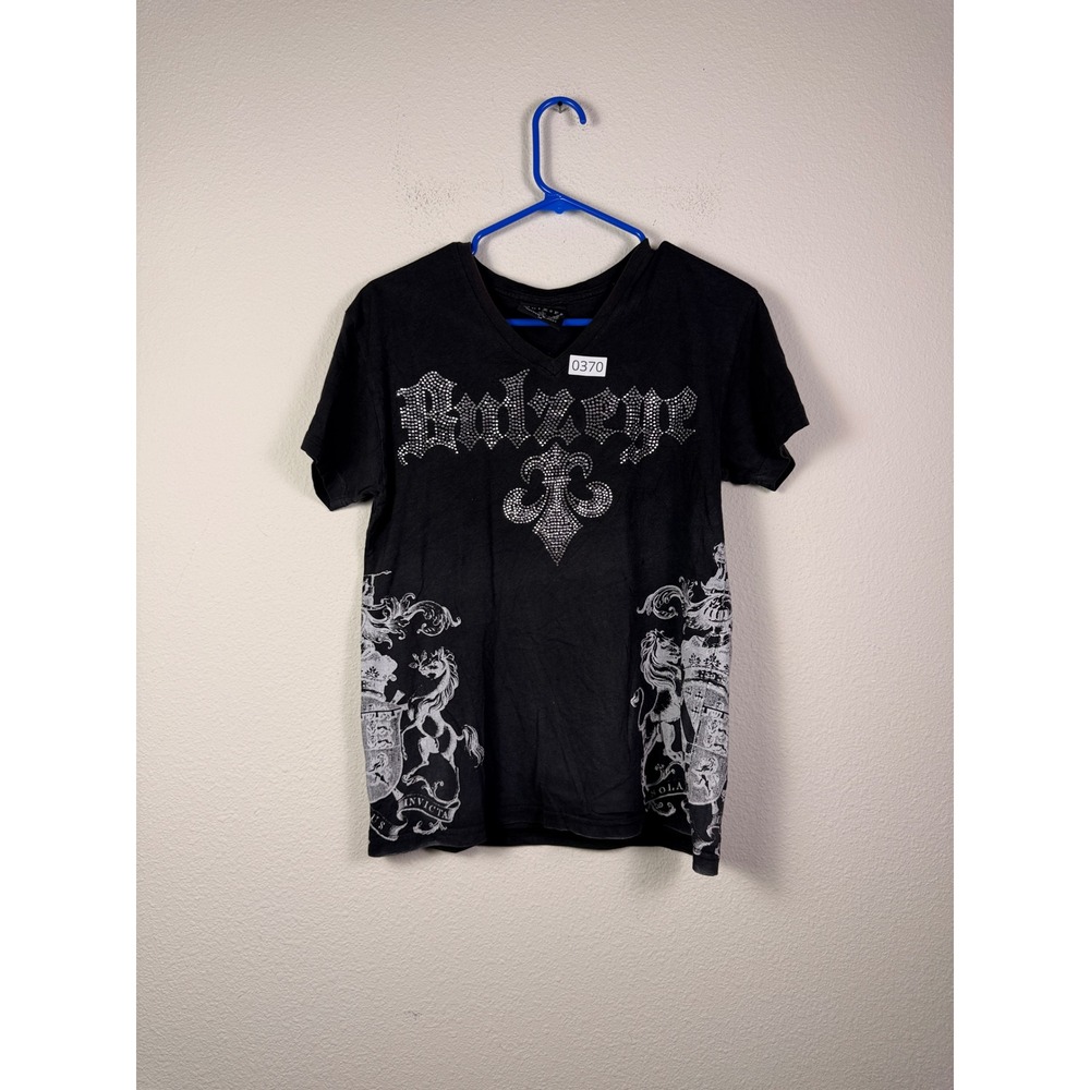 Buleyez Bedazzled Goth Y2K Woman's Angel Wings Cross Sz  M
